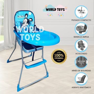 SILLA DE COMER GRADUABLE «MICKEY II» CELESTE