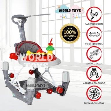ANDADOR CON TABLERO MUSICAL «WALKIE» ROJO