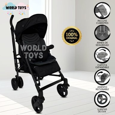 COCHE BASTÓN DE LUJO «AIDEN» NEGRO