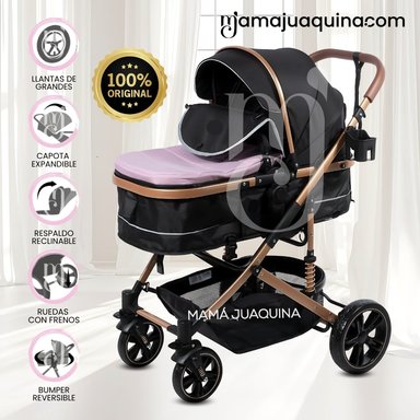 COCHE CUNA MOISÉS DE LUJO «INFINITIVE GOLD» ROSA - 4