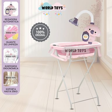 BAÑERA PLEGABLE CON RACK MULTIUSO «SPLASH PRO» PINK