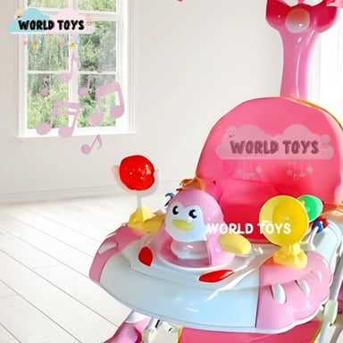 ANDADOR CON TABLERO MUSICAL «HAPPY PENGUIN» ROSA - 2