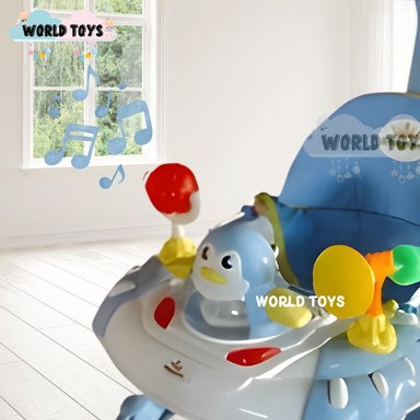 ANDADOR CON TABLERO MUSICAL «HAPPY PENGUIN» CELESTE - 2