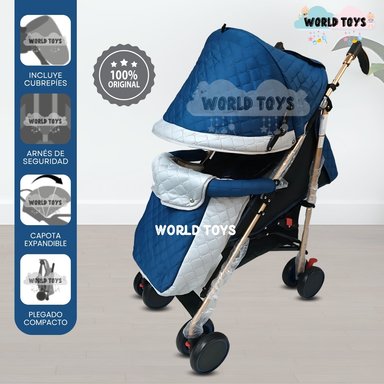 COCHE BASTÓN CON MANILLAR GIRATORIO «ISABEL GOLD» BLUE