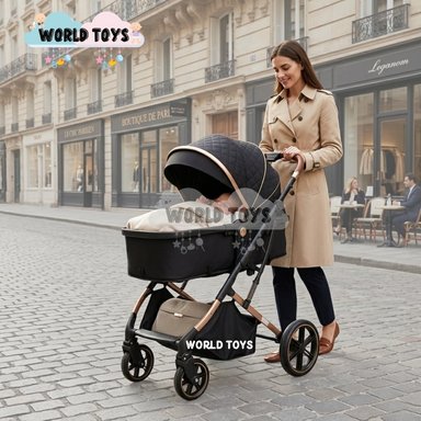 COCHE CUNA MOISÉS DE LUJO «SATURNO ULTRA» BLACK - 2