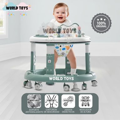 ANDADOR REGULABLE CON BANDEJA DIDÁCTICO «SPACE» GREEN