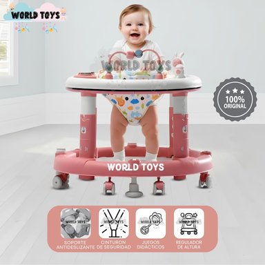 ANDADOR REGULABLE CON BANDEJA DIDÁCTICO «SPACE» PINK