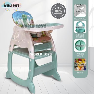 SILLA DE COMER MUSICAL CON PLATO «PANDIMAX» GREEN