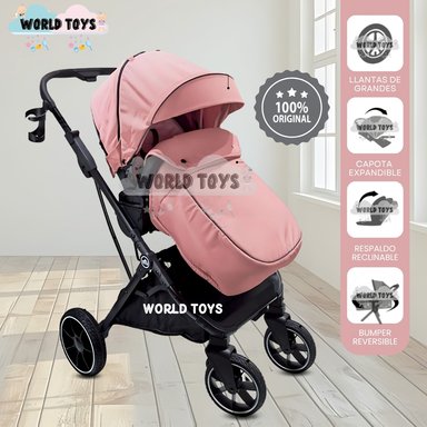 COCHE CUNA MOISÉS DE LUJO «OSLO» PINK