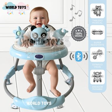 ANDADOR CON TABLERO MUSICAL «PANDIWALK» CON BLUETOOTH BLUE