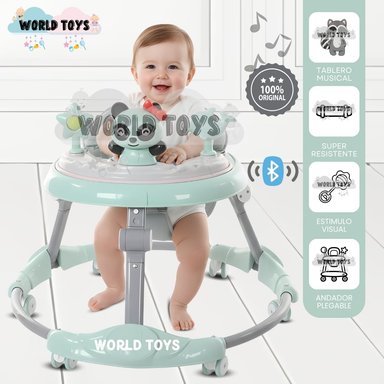 ANDADOR CON TABLERO MUSICAL «PANDIWALK» CON BLUETOOTH GREEN