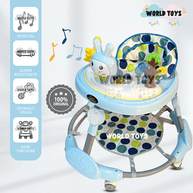 ANDADOR MUSICAL PLEGABLE «BUNNY KAWAII PRO» DE LUJO BLUE