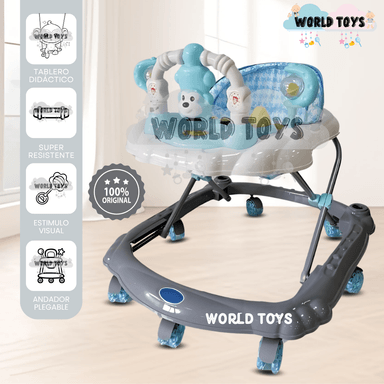 ANDADOR MUSICAL PLEGABLE «CUTE MONKEY» CON BLUETOOTH SKYBLUE - 1