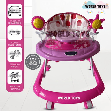 ANDADOR INTERACTIVO PARA BEBÉS «FLOWAY» PEGABLE PINK