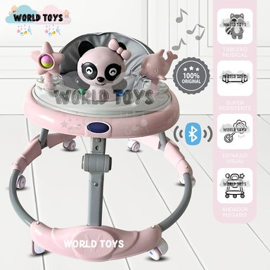 ANDADOR CON TABLERO MUSICAL «PANDIWALK» CON BLUETOOTH PINK