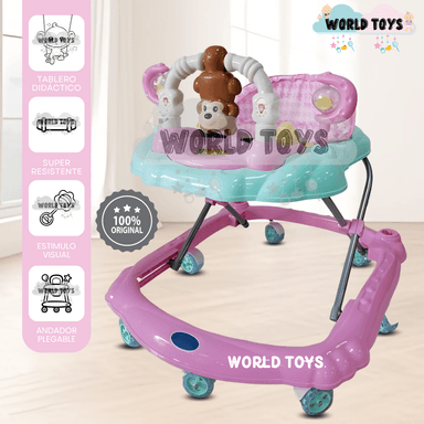 ANDADOR MUSICAL PLEGABLE «CUTE MONKEY» CON BLUETOOTH PINKY