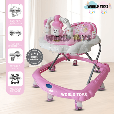 ANDADOR MUSICAL PLEGABLE «CUTE MONKEY» CON BLUETOOTH PINK