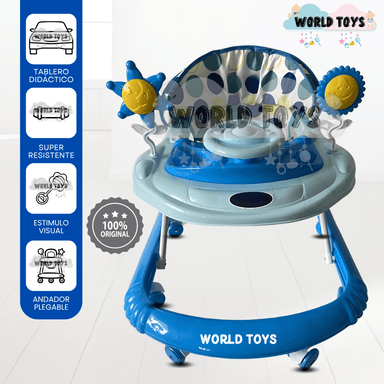 ANDADOR INTERACTIVO PARA BEBÉS «FLOWAY» PEGABLE BLUE