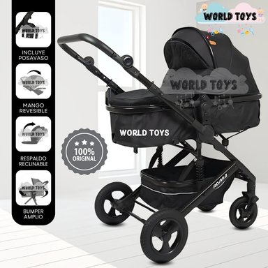 COCHE MOISÉS TRAVEL SYSTEM «ROMA NEW» DE LUJO BLACK