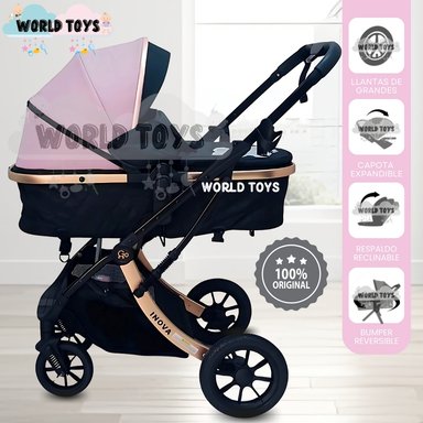 COCHE MOISÉS TRAVEL SYSTEM «INOVA PLUS» DE LUJO ROSA