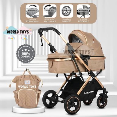 COCHE MOISÉS TRAVEL SYSTEM «BARBARA» CON BOLSA PAÑALERA BEIGE