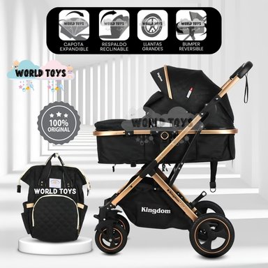 COCHE MOISÉS TRAVEL SYSTEM «BARBARA» CON BOLSA PAÑALERA BLACK