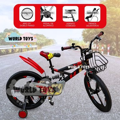 BICICLETA PARA NIÑOS ARO 20 «GUNGOR MAG» CON CANASTA ROJO