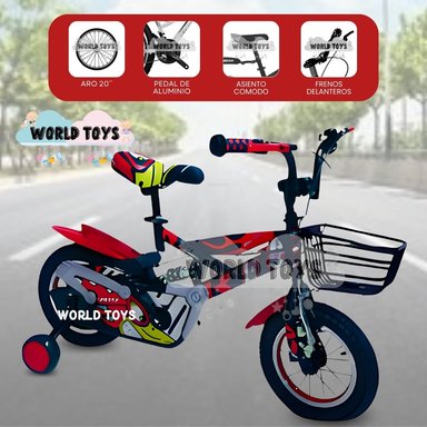 BICICLETA CON CANASTA ARO 20 «GUNGOR II» RED