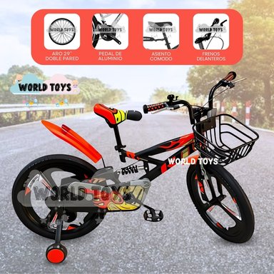 BICICLETA PARA NIÑOS ARO 20 «GUNGOR MAG» CON CANASTA NARANJA