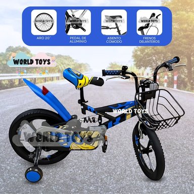 BICICLETA PARA NIÑOS ARO 20 «GUNGOR MAG» CON CANASTA AZUL