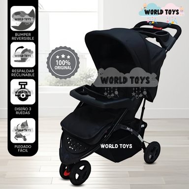 COCHE CUNA DEPORTIVO 3 RUEDAS «DELTA SPORT» BLACK