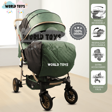 COCHE CUNA DE LUJO «BARCE NEW» MANGO REVERSIBLE GREEN