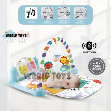 GIMNASIO PARA BEBÉS CON BLUETOOTH Y ALFOMBRA «MATT» BLUE