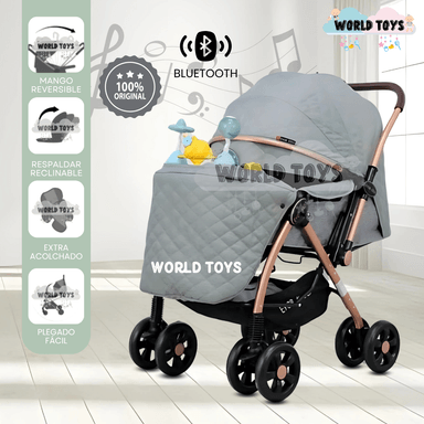 COCHE CUNA MUSICAL CON BLUETOOTH «NEW SUMMER» LIGHT GREEN