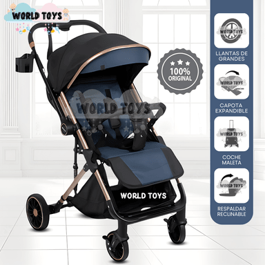 COCHE MALETA DE LUJO «CORAL» MANGO REVERSIBLE BLUE