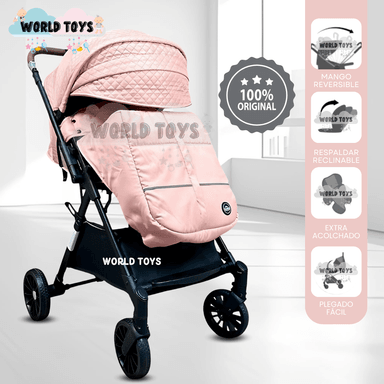 COCHE MALETA DE LUJO «MARSELLA» MANGO REVERSIBLE PINK