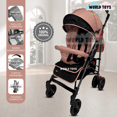 COCHE BASTÓN DE LUJO «RAYO PLUS» MANGO GIRATORIO PINK