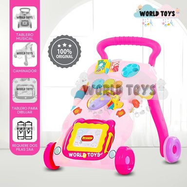 CAMINADOR DIDÁCTICO MUSICAL «PASITOS» CON PIZARRA PINK