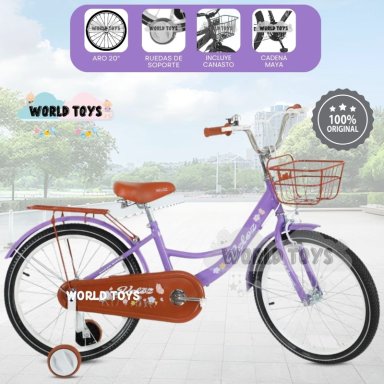 BICICLETA PARA NIÑA ARO 20 «NEW LADY» CON CANASTA PURPLE