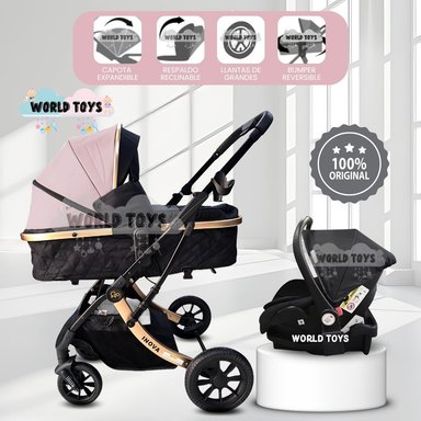 COCHE MOISÉS TRAVEL SYSTEM «INOVA PRO» DE LUJO BLACK