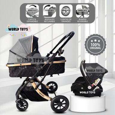 COCHE MOISÉS TRAVEL SYSTEM «INOVA PRO» DE LUJO BEIGE