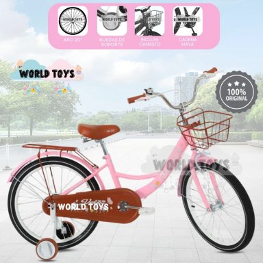 BICICLETA PARA NIÑA ARO 20 «NEW LADY» CON CANASTA PINK
