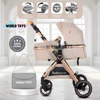 COCHE MOISÉS TRAVEL SYSTEM «BUMI» DE LUJO BEIGE