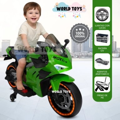 MOTO A BATERÍA PARA NIÑOS «PANIGALE» DE LUJO GREEN - 1