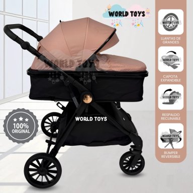 COCHE MOISÉS TRAVEL SYSTEM «LINDSAY» DE LUJO PINK