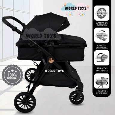 COCHE MOISÉS TRAVEL SYSTEM «LINDSAY» DE LUJO BLACK