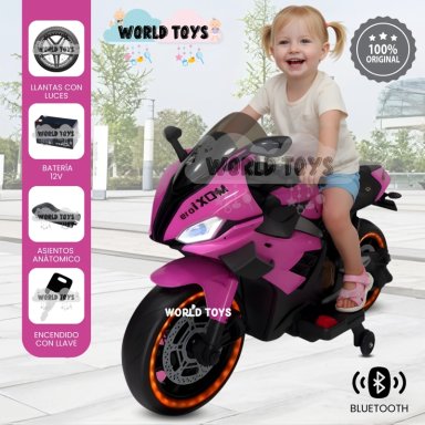 MOTO A BATERÍA PARA NIÑOS «SAIKO» LICENSSED PINK - 1