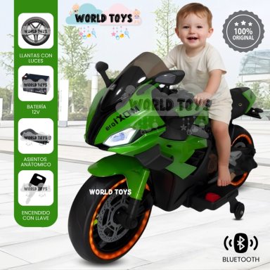 MOTO A BATERÍA PARA NIÑOS «SAIKO» LICENSSED GREEN - 1