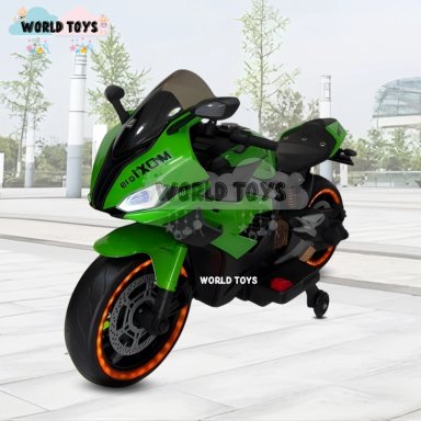 MOTO A BATERÍA PARA NIÑOS «SAIKO» LICENSSED GREEN - 2