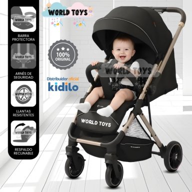 COCHE MALETA DE LUJO «YURID» KIDILO MANGO REVERSIBLE BLACK